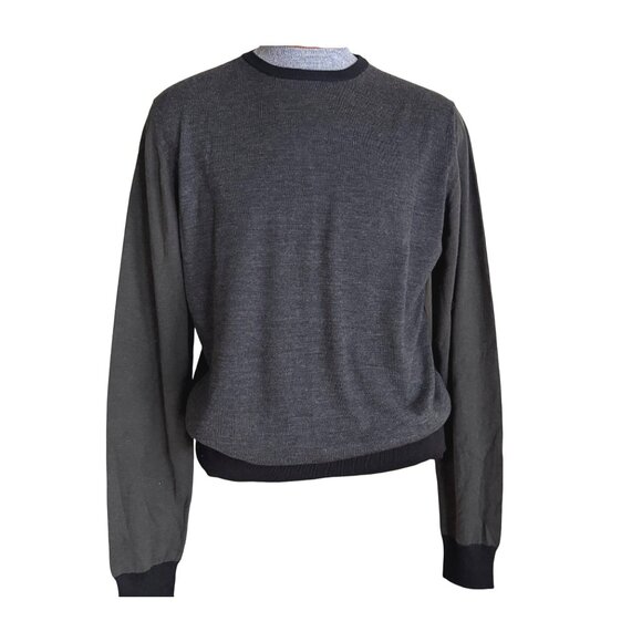 size XL mens Lanvin colorblock lightweight sweater merino wool Italy - Picture 2 of 9
